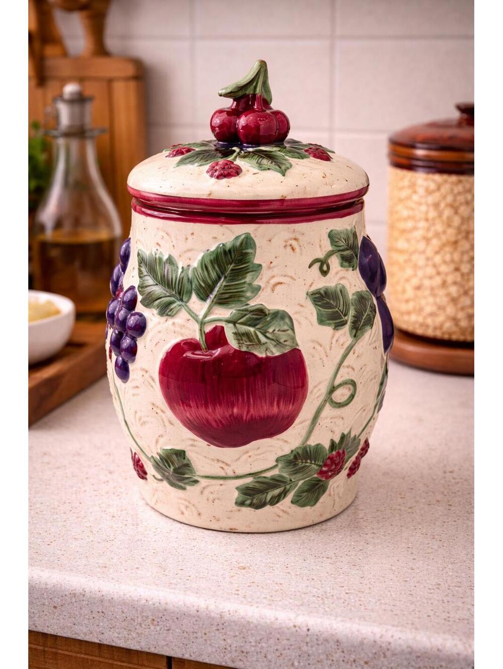 Vintage Napa Valley Cherry Canister Noble Excellence Fruit 12"